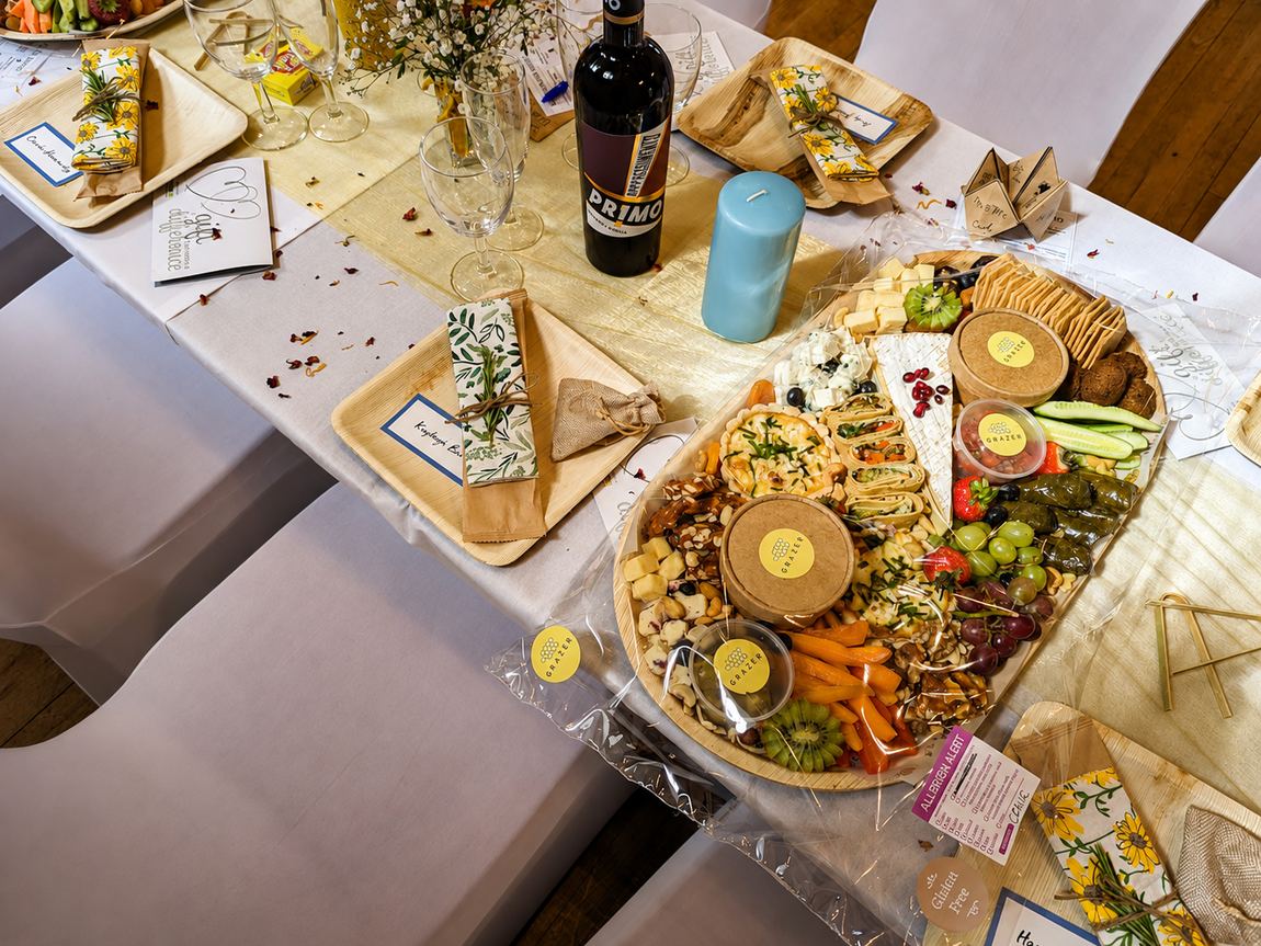Wedding table with graze boards